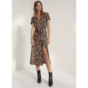 Wilfred | Leopard Shirt Dress Midi Size XS *Missing Belt* Aritzia